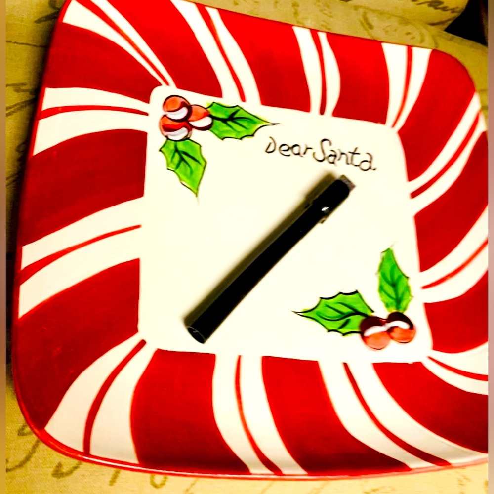 NWT Dear Santa cookie platter erasable list maker
